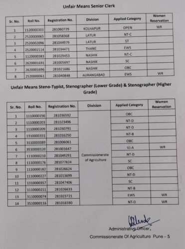 कृषी विभाग कागद पत्र पडताळणी करणे बाबत परिपत्रक!